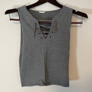 Grey crop tank